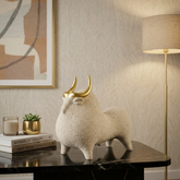 Minimal Ceramic Bull Statement Piece