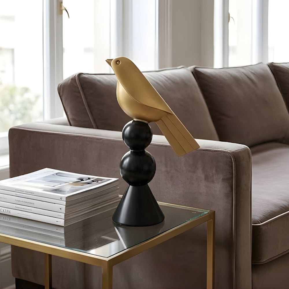 Golden Perch Bird Sculpture