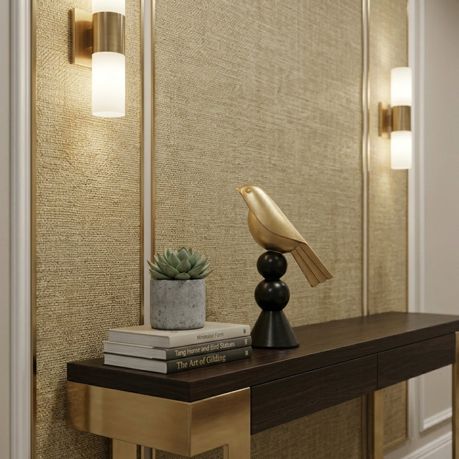 Golden Perch Bird Sculpture