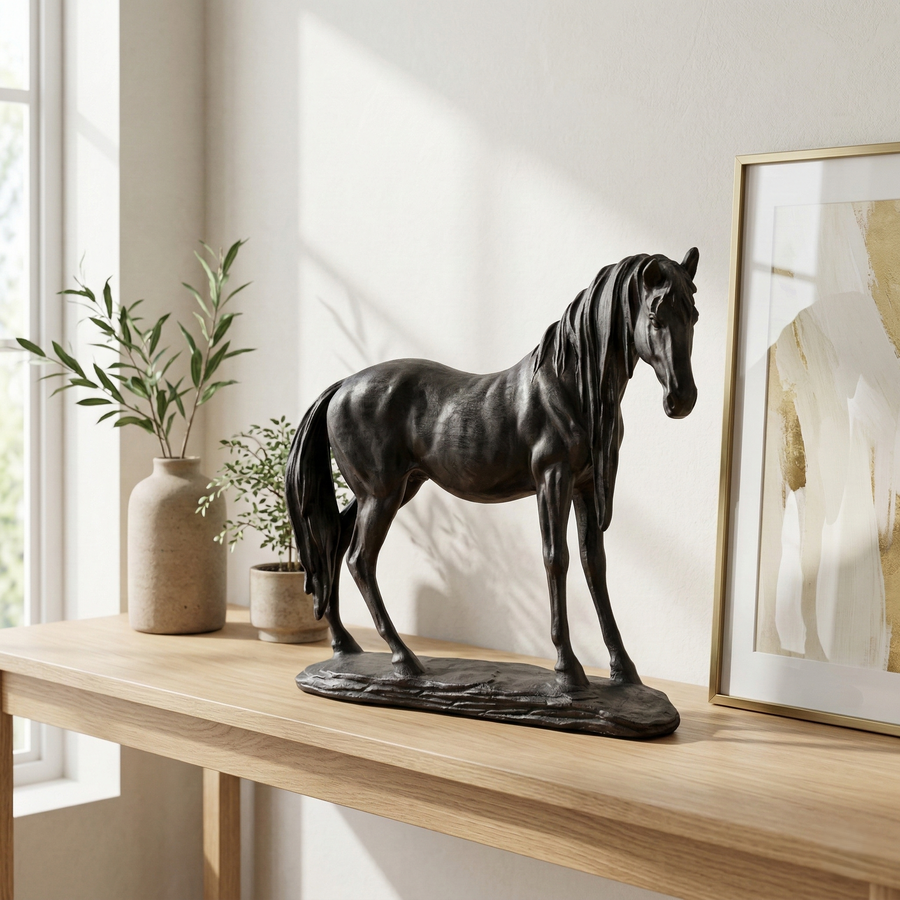 Midnight Stallion Onyx Art sclupture
