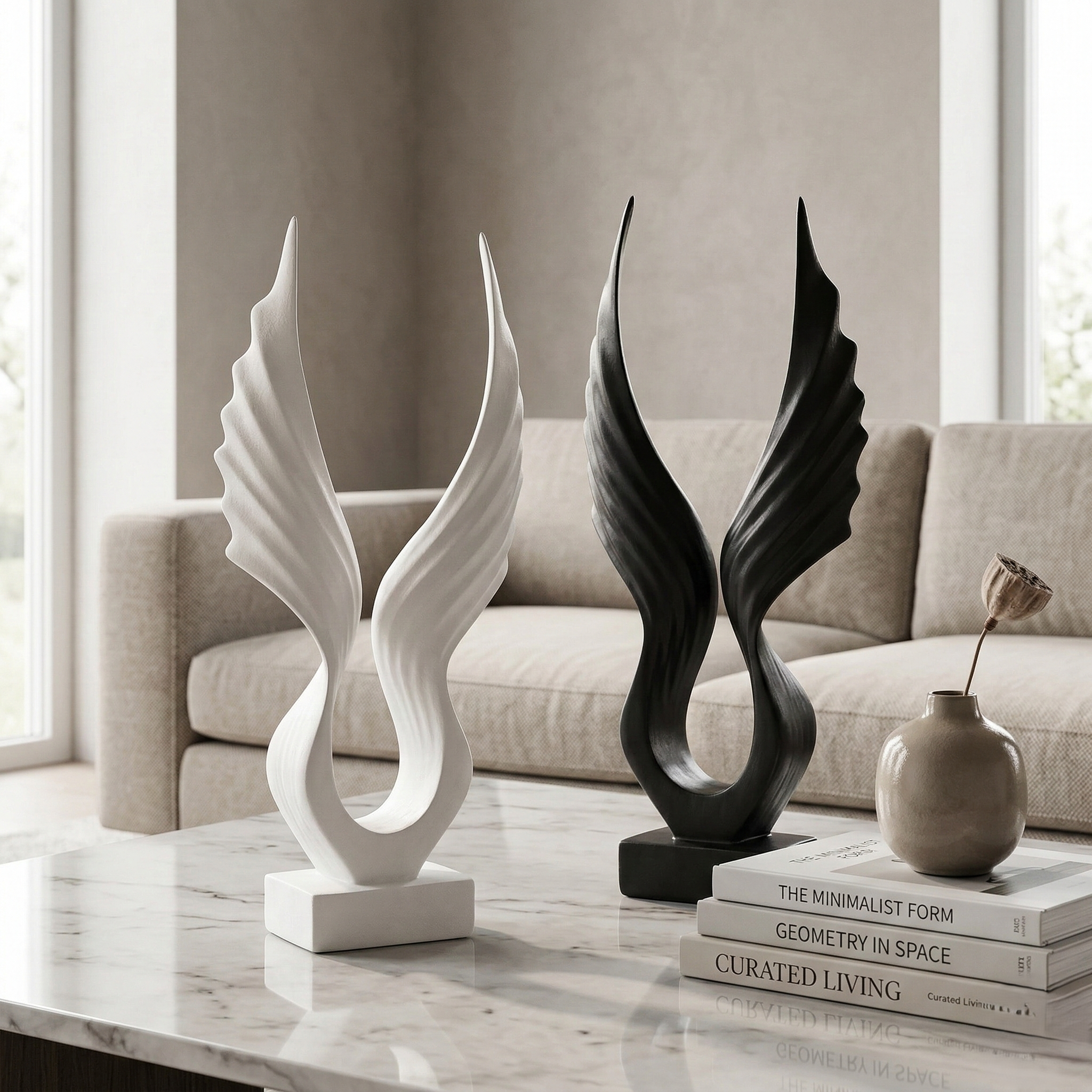 Golden Wing Abstract Art Sculpture
