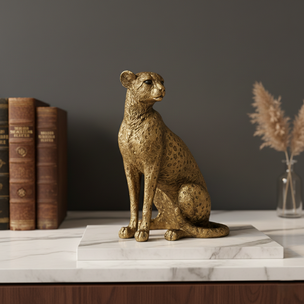 Golden Cheetah Sentinel Sclupture