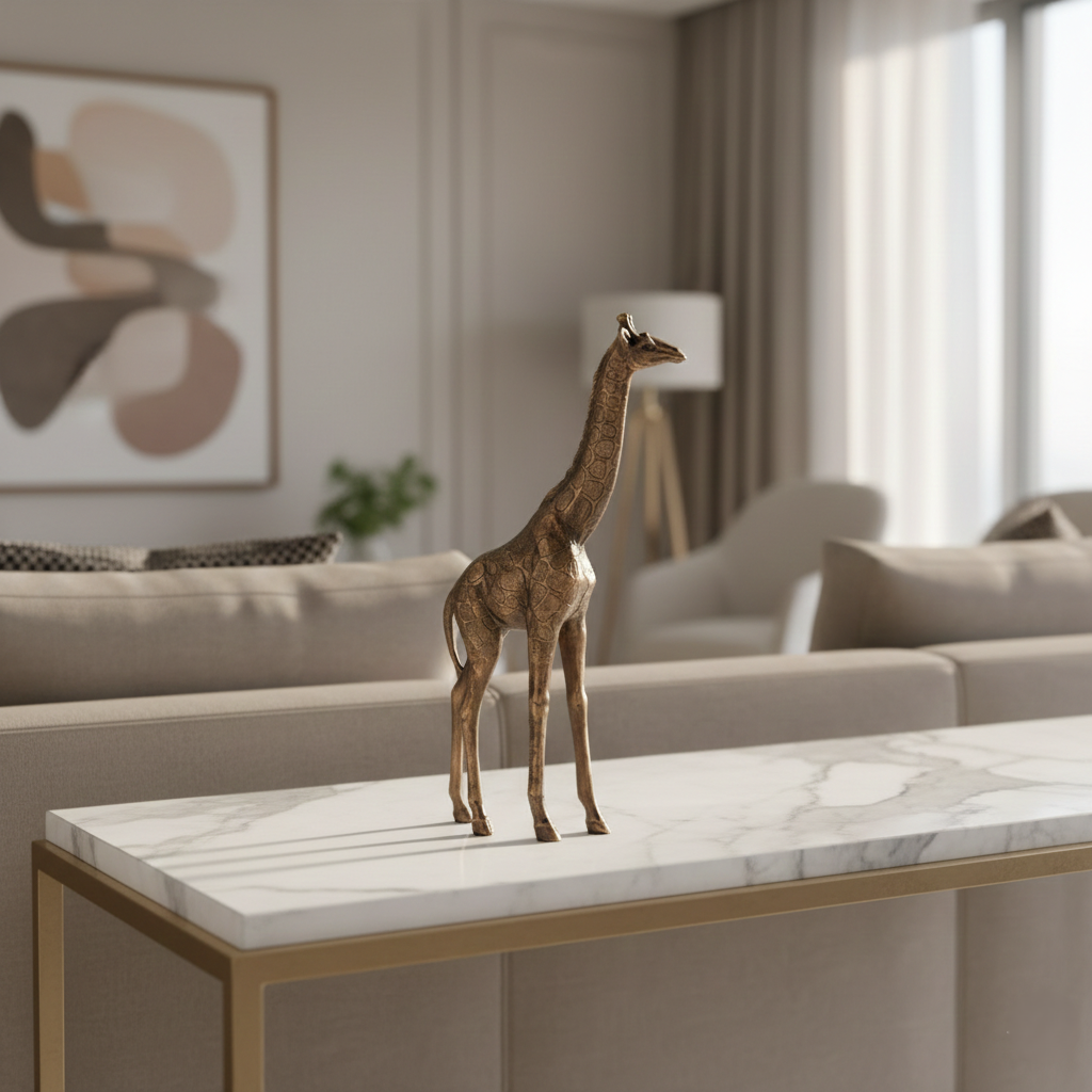 Golden Horizon Giraffe Sculpture