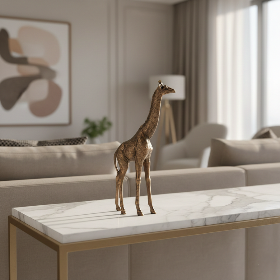 Golden Horizon Giraffe Sculpture