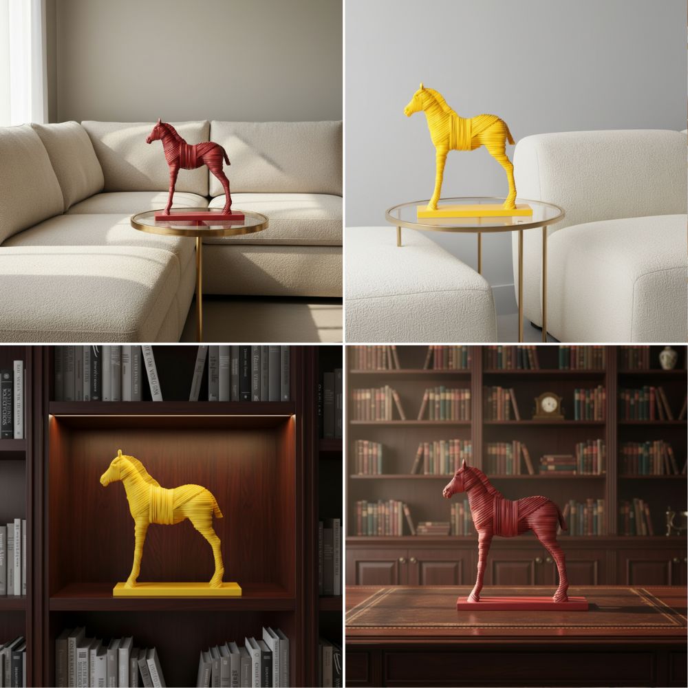 Minimalist Horse Art Sculpture Table Accent