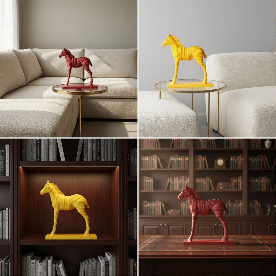 Minimalist Horse Art Sculpture Table Accent