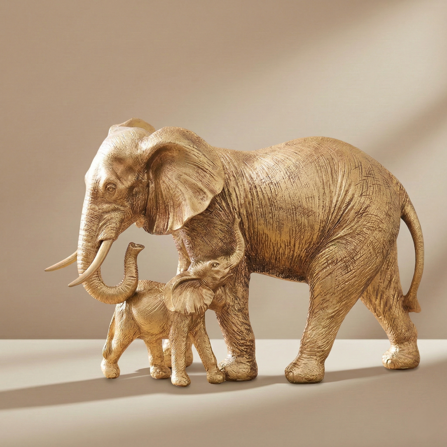 Eternal Bond Golden Elephant Decor