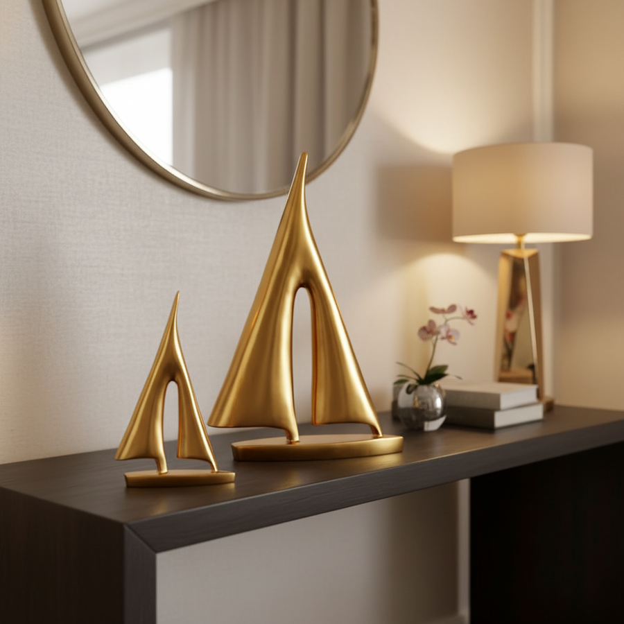 Golden Twin Arch Sculptures