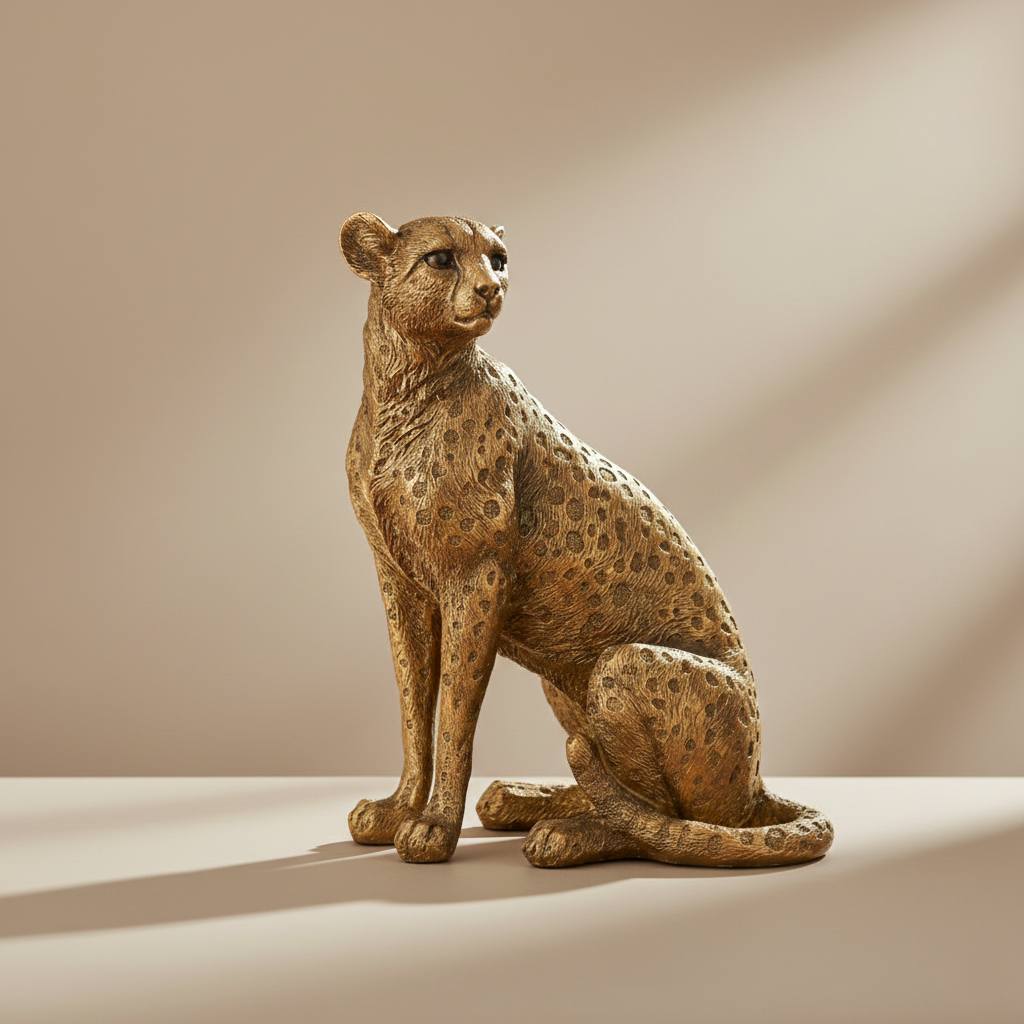 Golden Cheetah Sentinel Sclupture