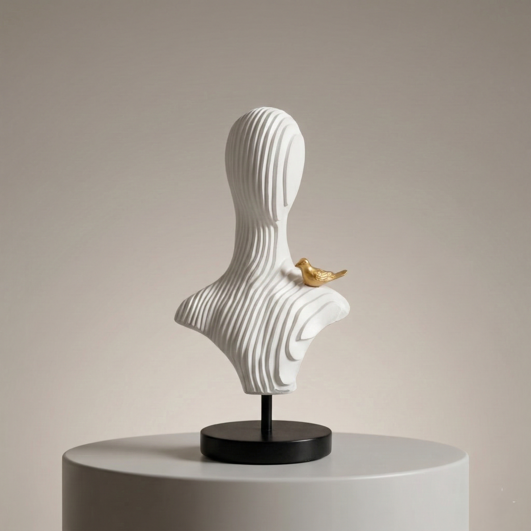 Golden Bird Whisper Abstract Sculpture