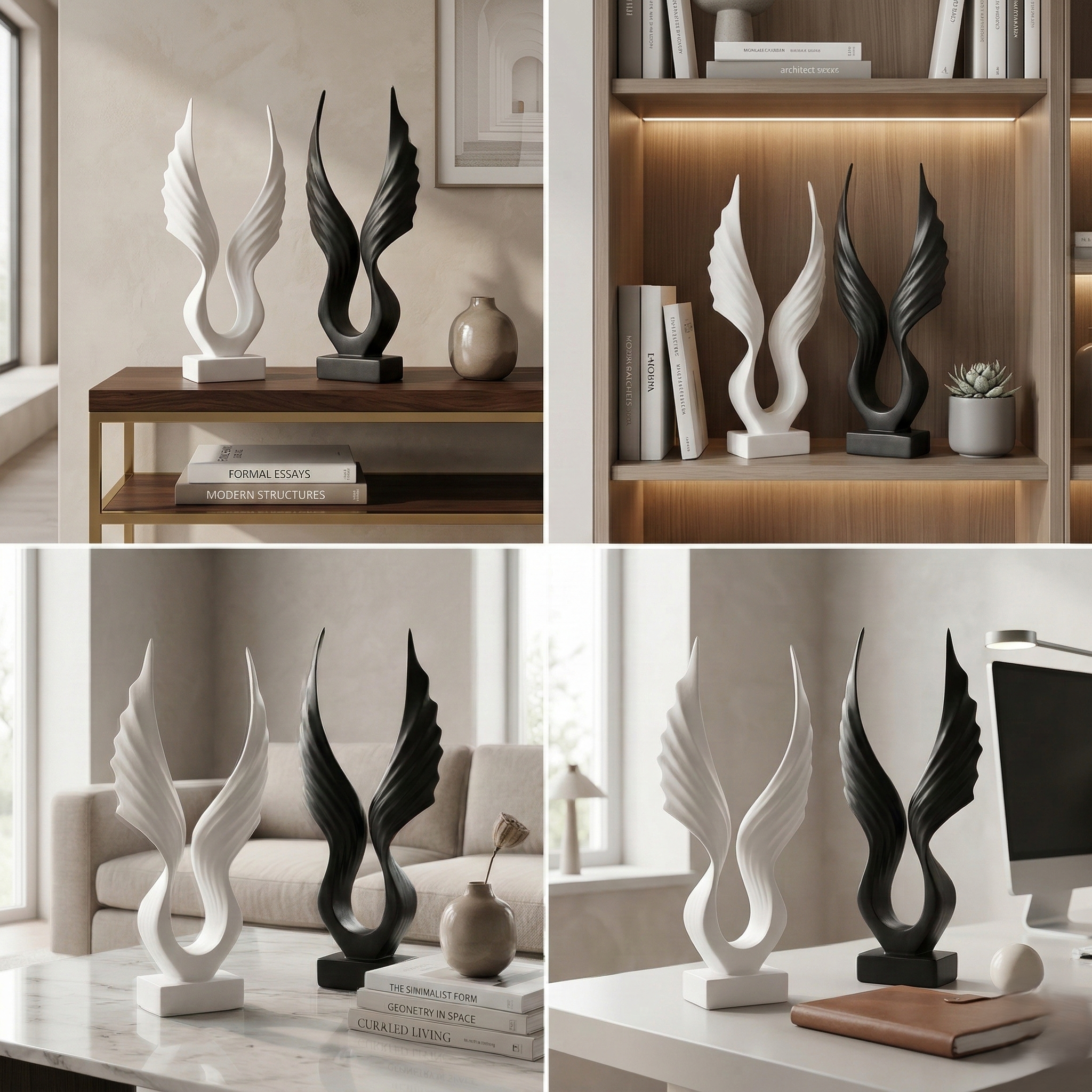 Golden Wing Abstract Art Sculpture