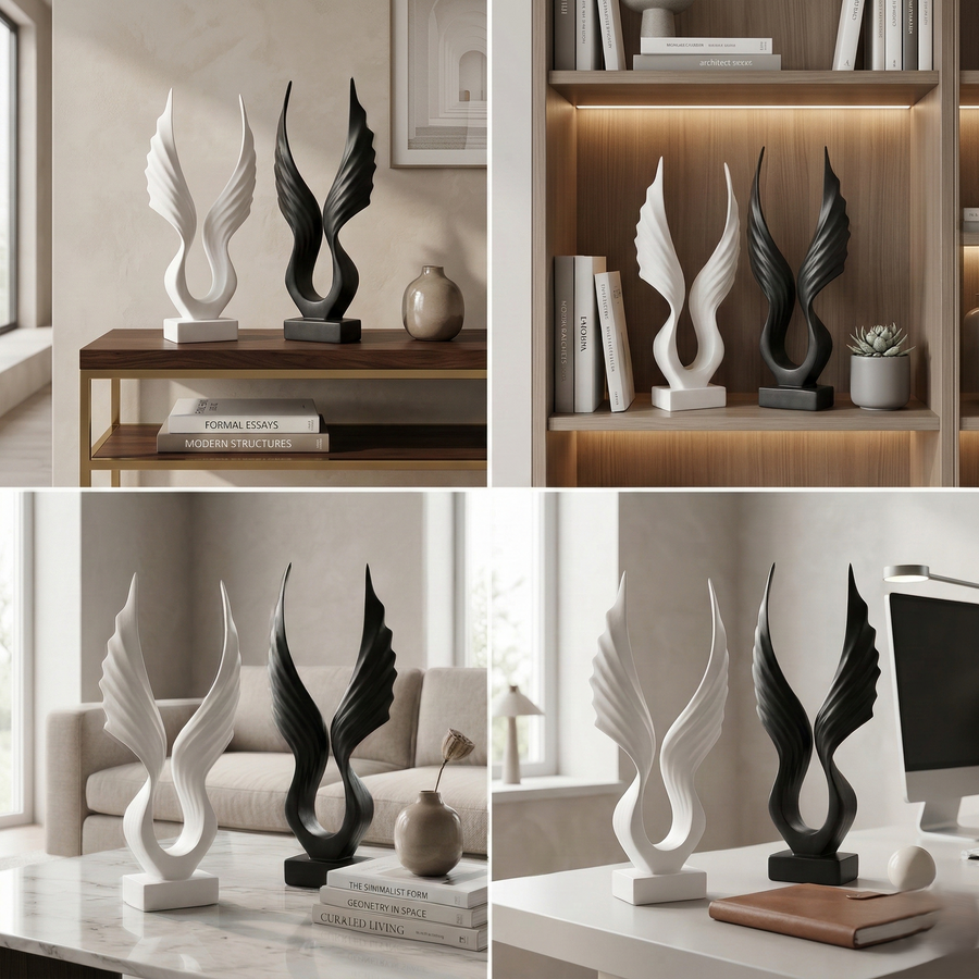 Golden Wing Abstract Art Sculpture