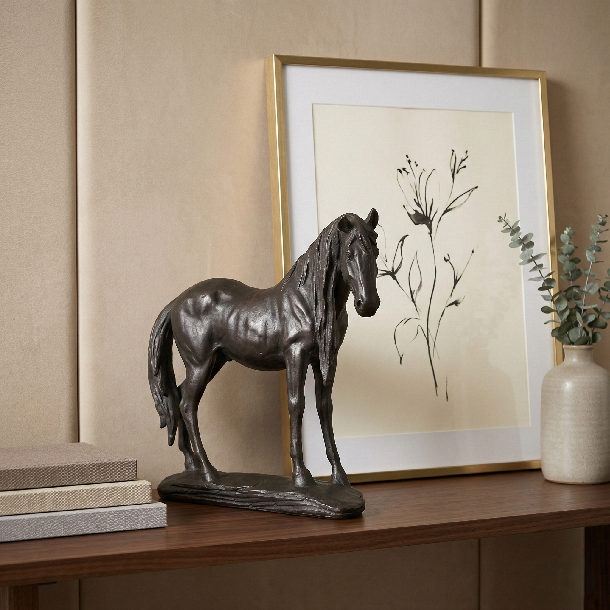 Midnight Stallion Onyx Art sclupture