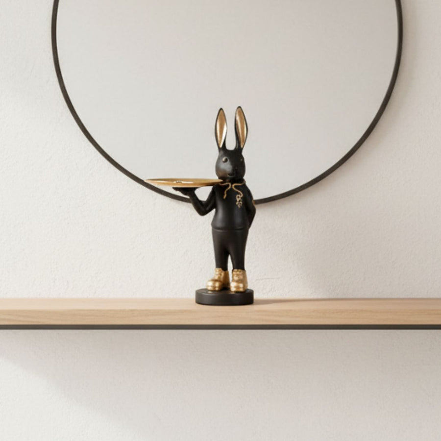 Elegant Rabbit Butler Tray Decor