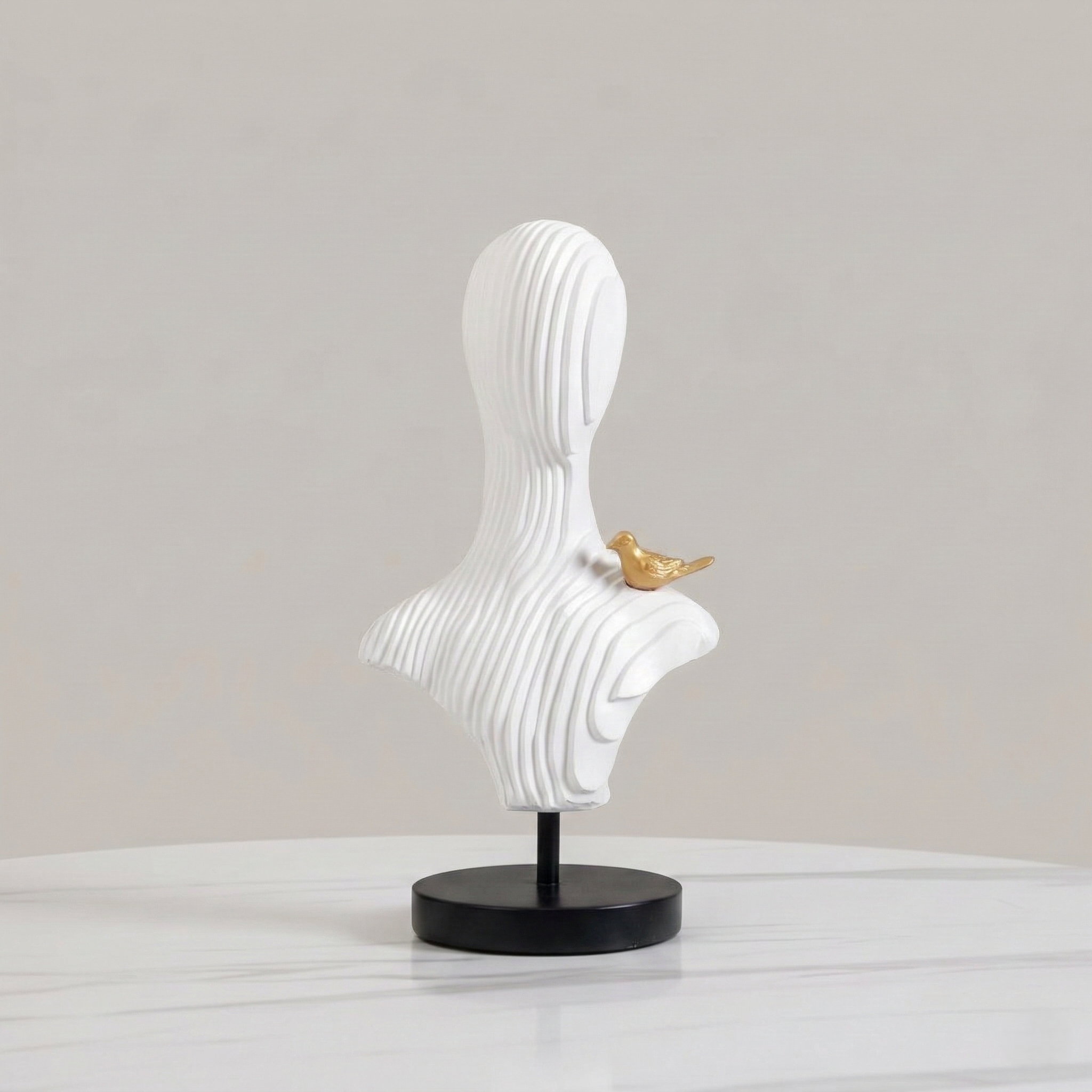 Golden Bird Whisper Abstract Sculpture