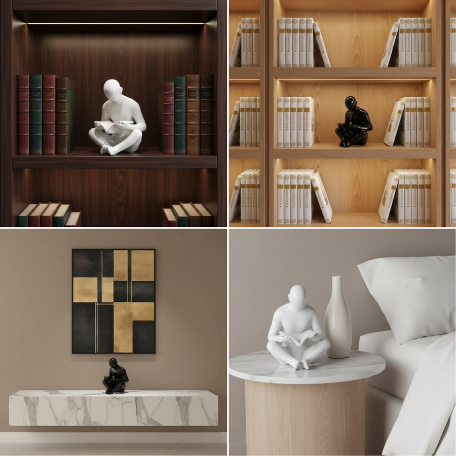 Quiet Readers Bookend Sculptures