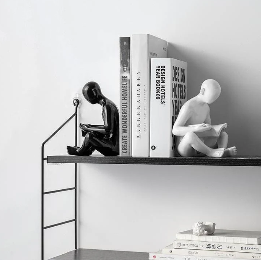 Quiet Readers Bookend Sculptures