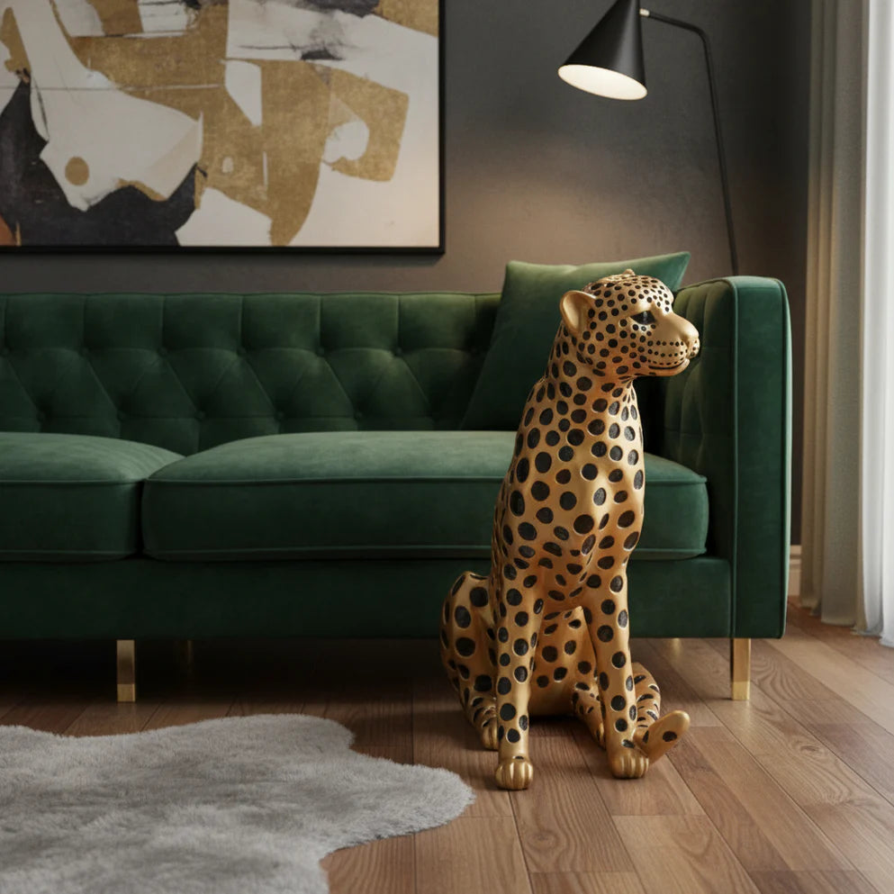 Golden Cheetah Luxury Accent Side Table