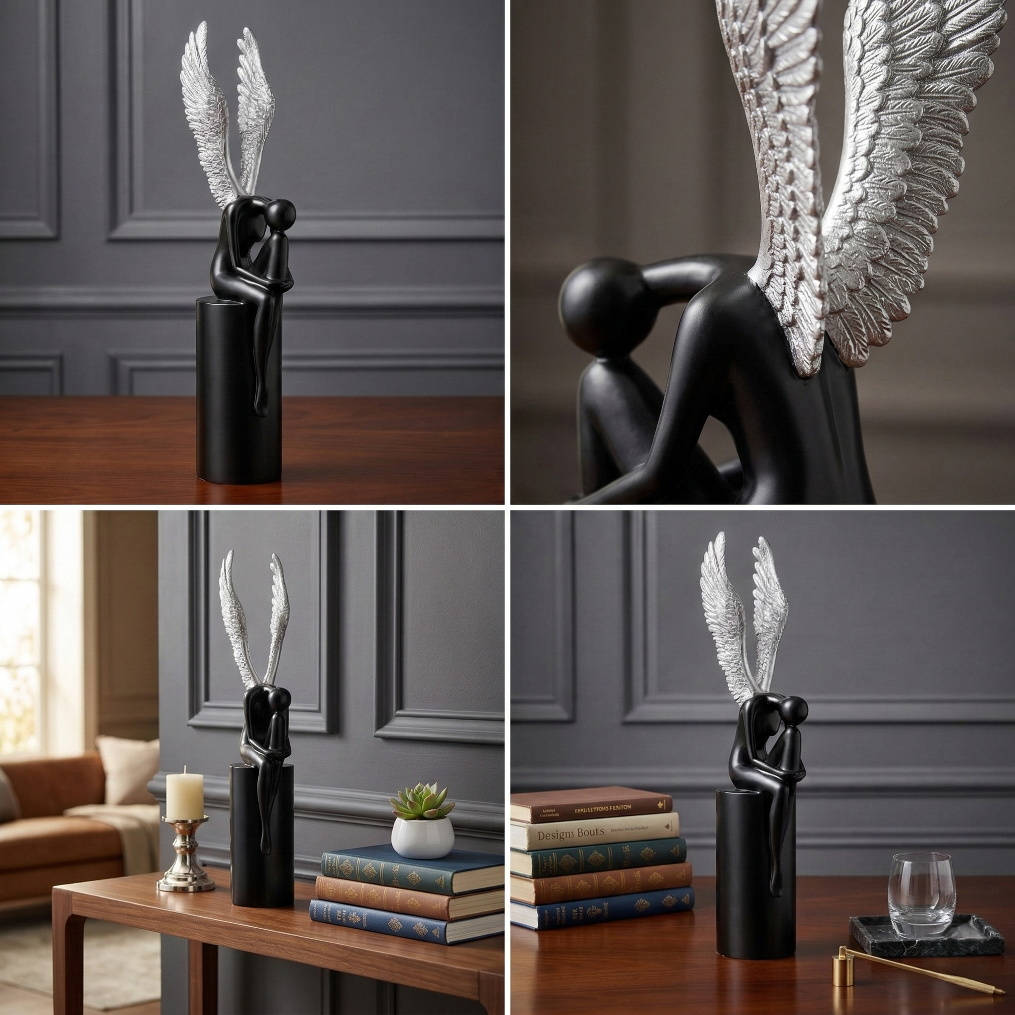 Peaceful Angel Wings Decor Sculpture