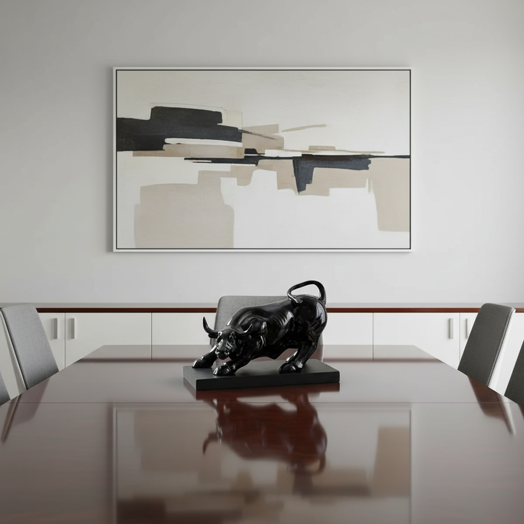 Modern Bull Strength Decorative Desk Sculpture