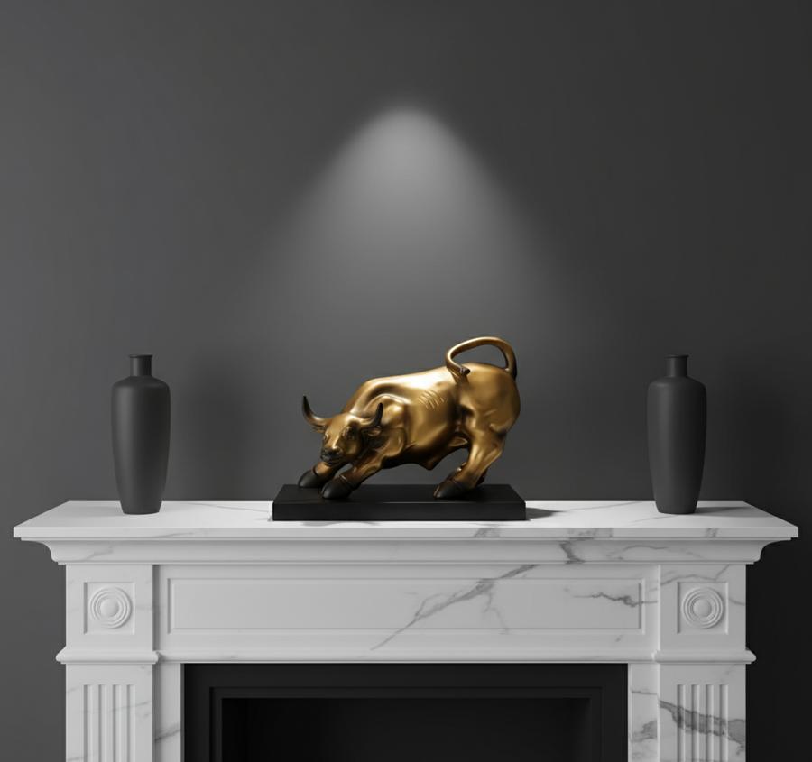 Modern Bull Strength Decorative Desk Sculpture